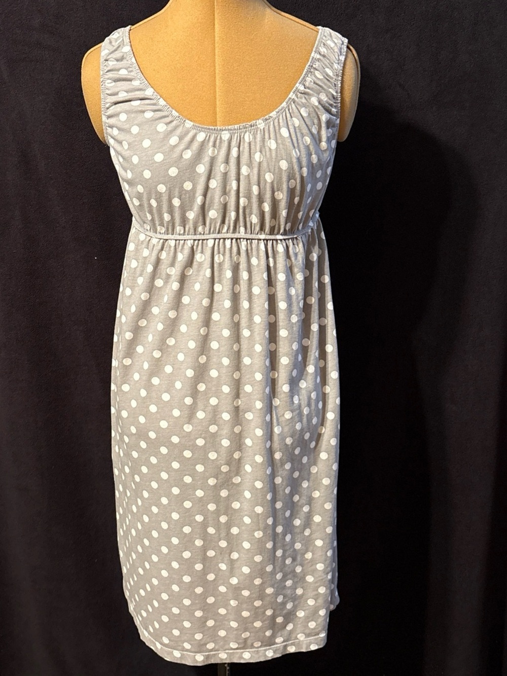 Baby Be Mine Grey and White Polka Dot Midi Dress